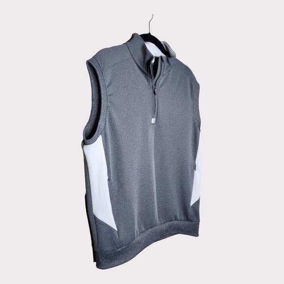 Bobby Jones Golf Rule 18 Pullover Vest Gray White 1/4 Zip Men's Medium - Picture 4 of 10